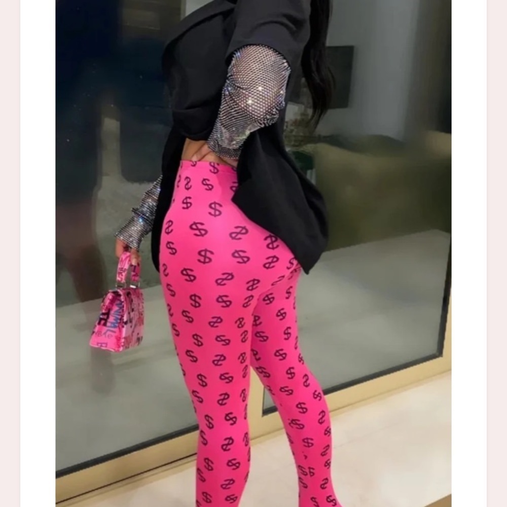 PINK HIGH RISE LEGGINGS - Picture 12 of 12